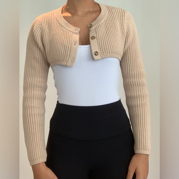 🥯🫶🏼 CROPPED KNIT CARDIGAN / BOLERO 🫶🏼🥯 - Picture 1 of 4